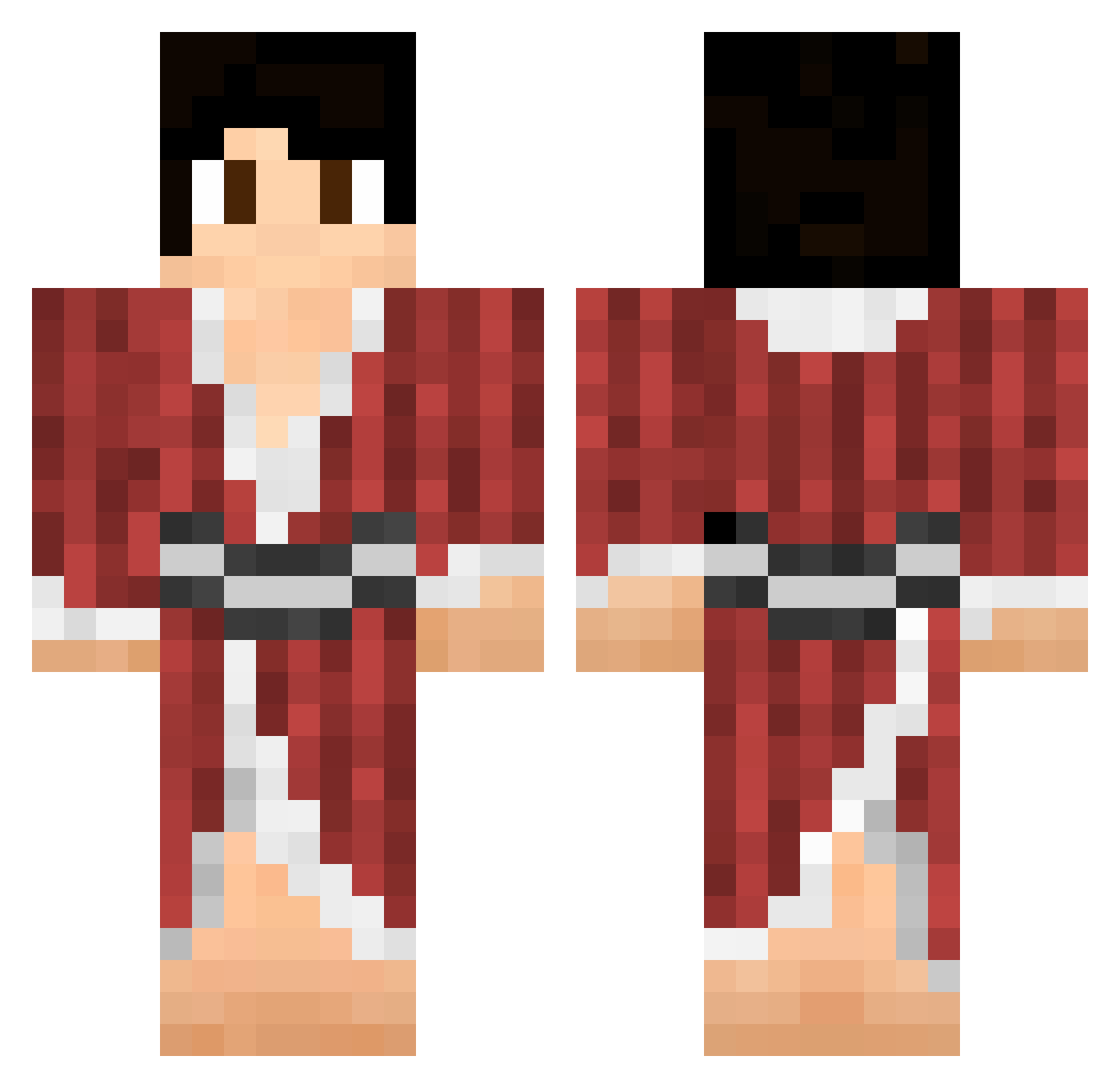 Ensuite Minecraft skin, front and back view