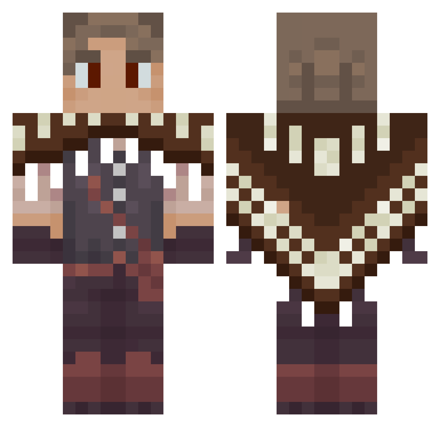 spkyxjms Minecraft skin, front and back view