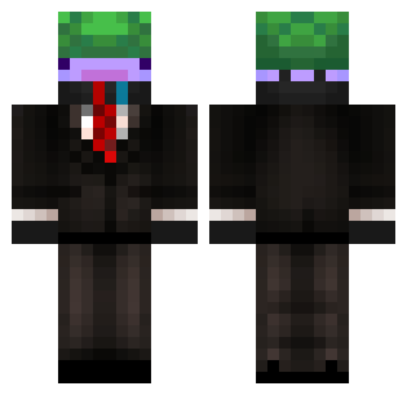 xero45 Minecraft skin, front and back view
