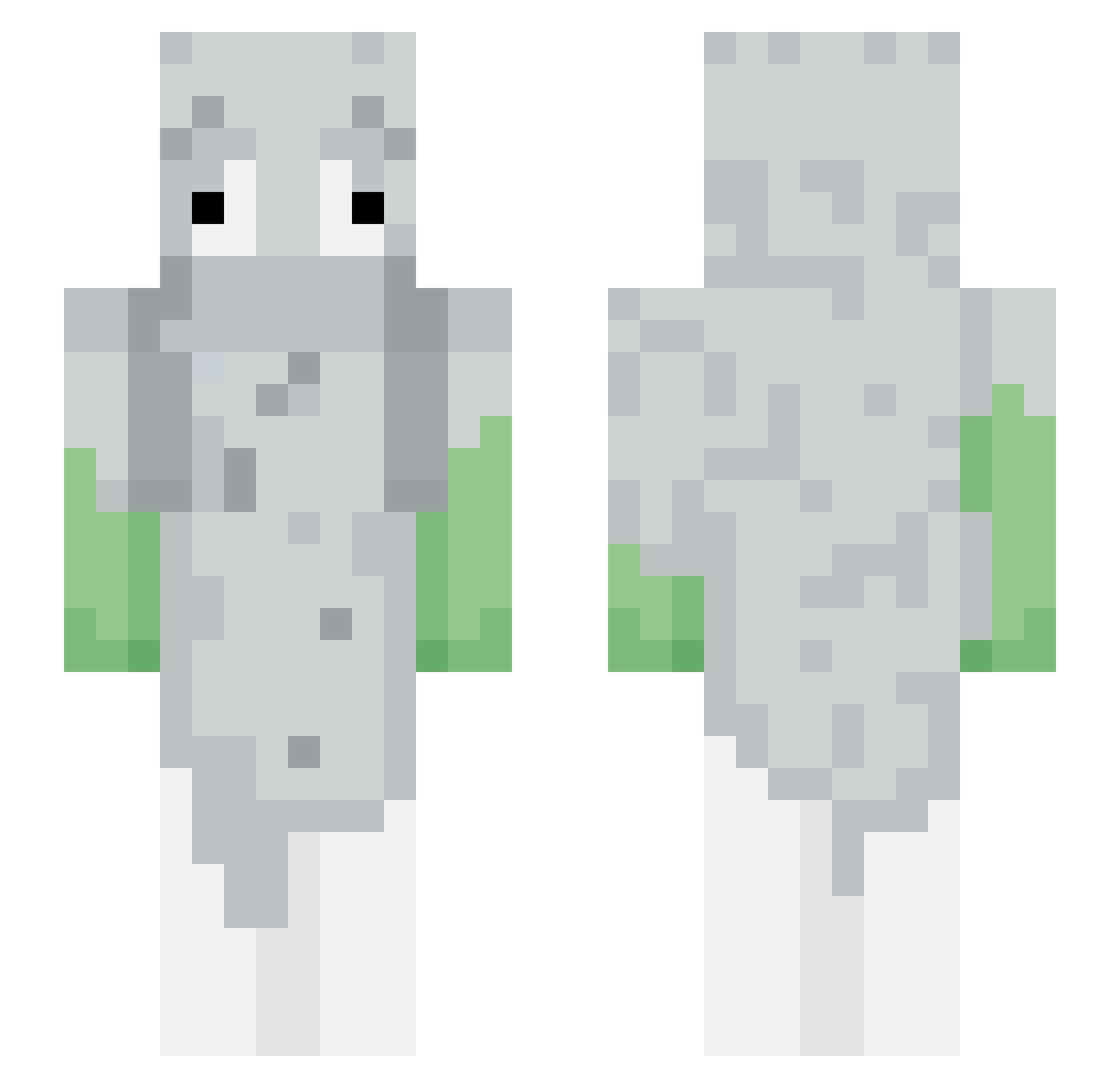 noodlewashere Minecraft skin, front and back view