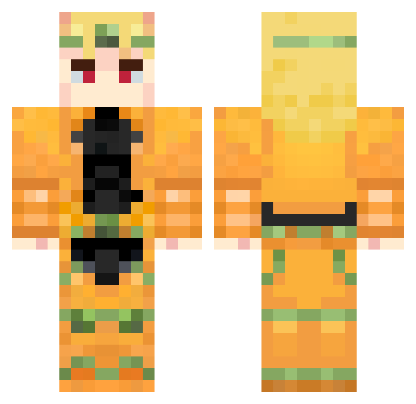 antistockystock Minecraft skin, front and back view