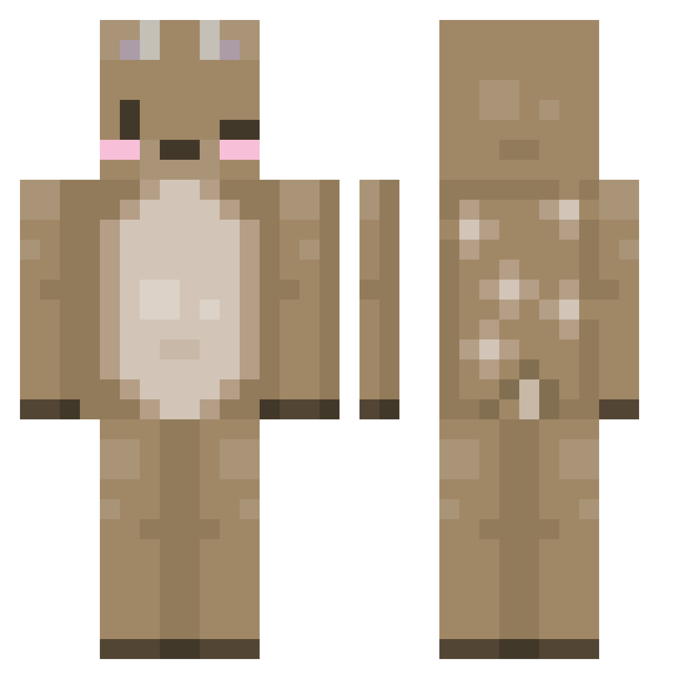 dolllett Minecraft skin, front and back view