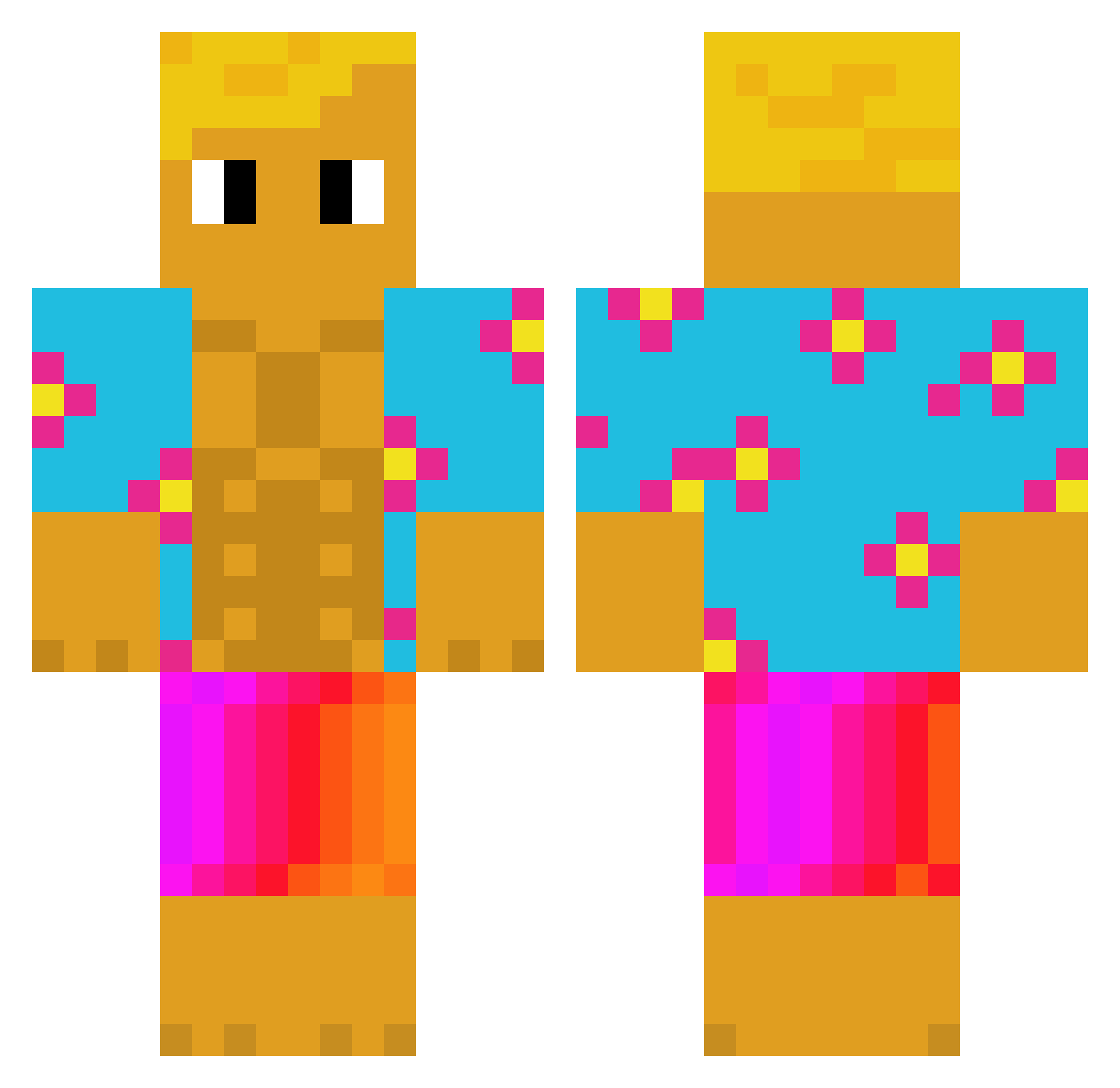 Bracken Minecraft skin, front and back view