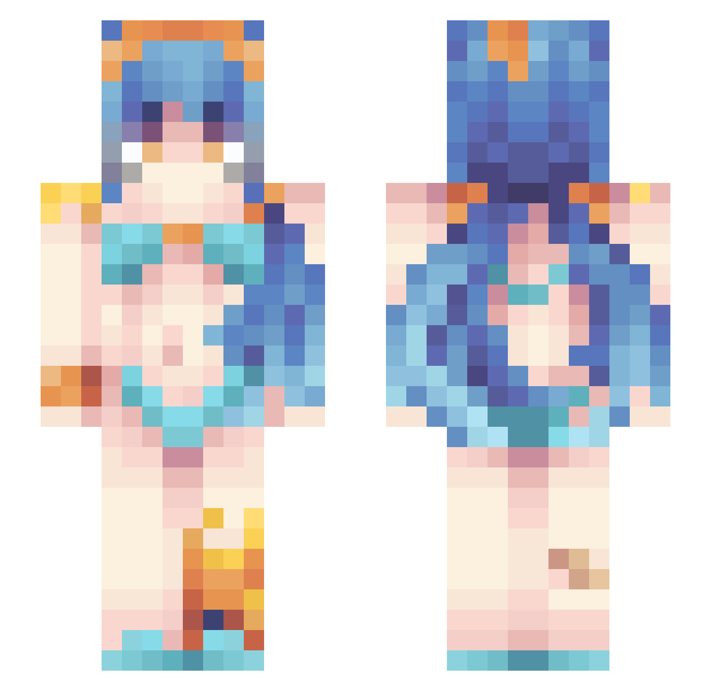Shaiman020803 Minecraft skin, front and back view