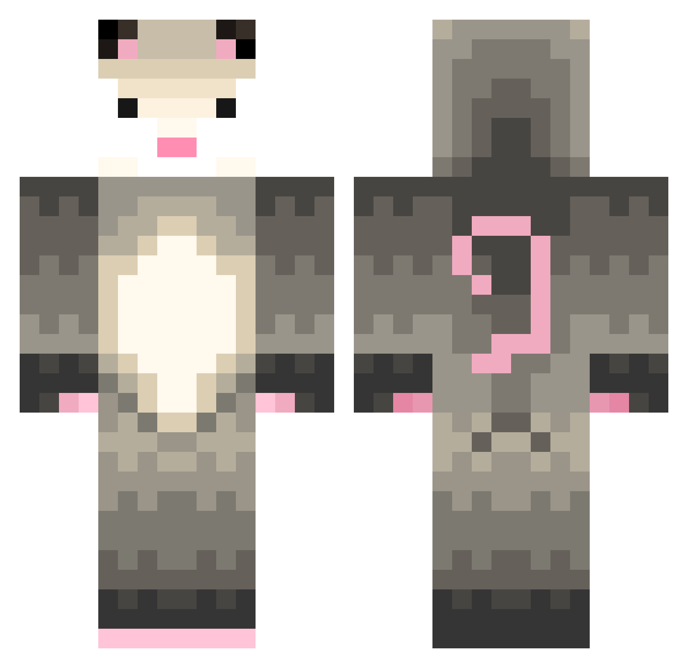 iqiqiqiqiqiqiqi Minecraft skin, front and back view