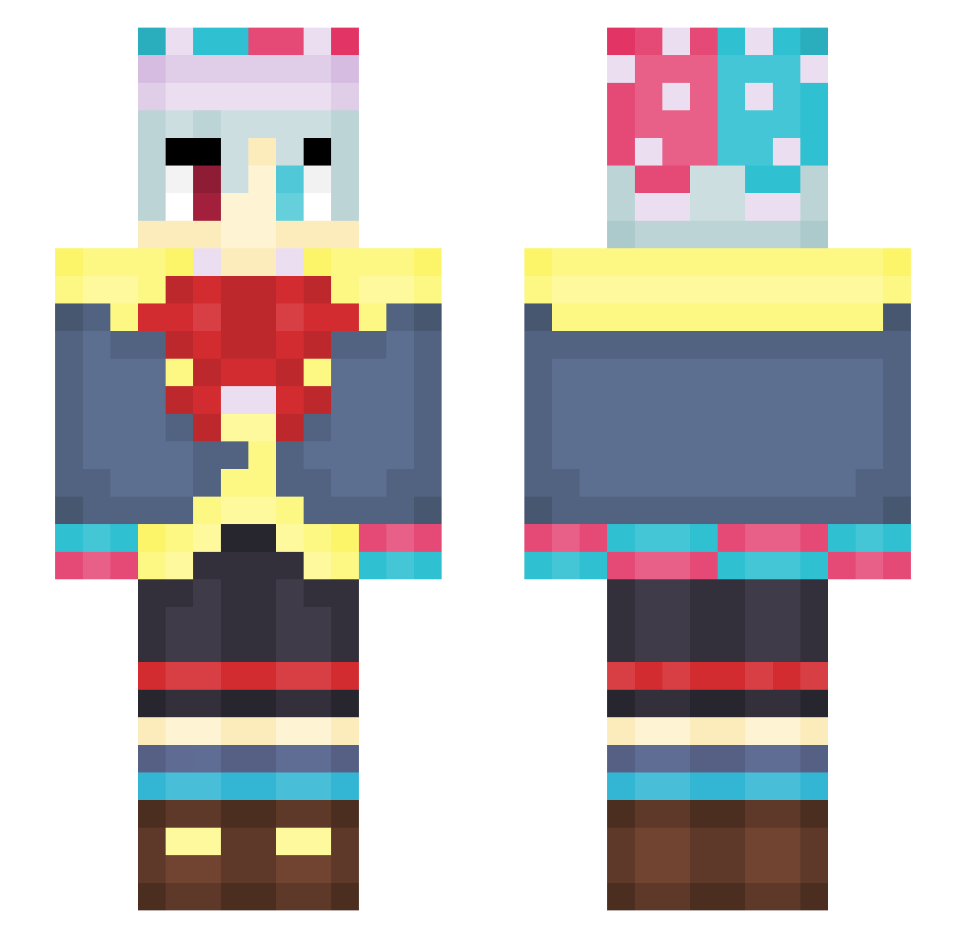 kandibytez Minecraft skin, front and back view