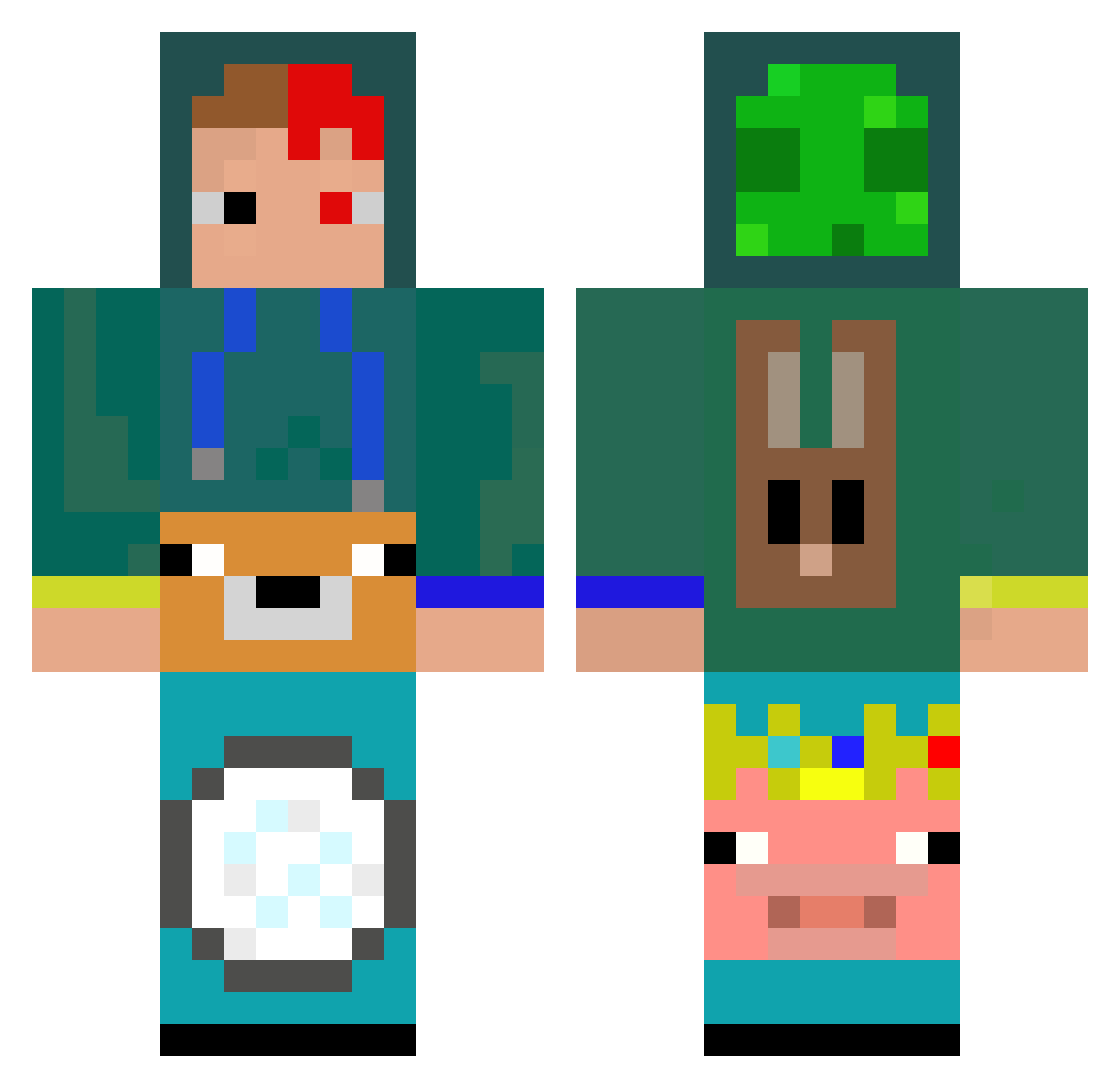 ShibaInuisacat Minecraft skin, front and back view