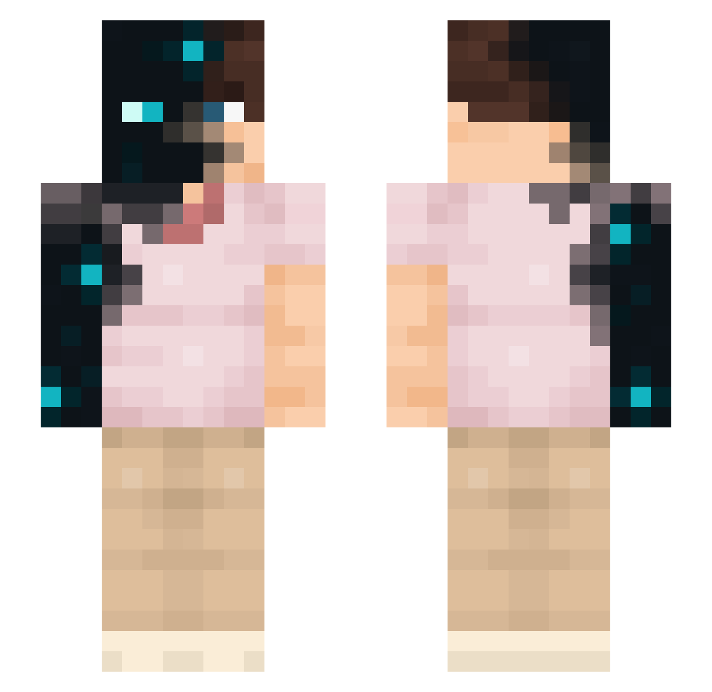 Huduksus Minecraft skin, front and back view