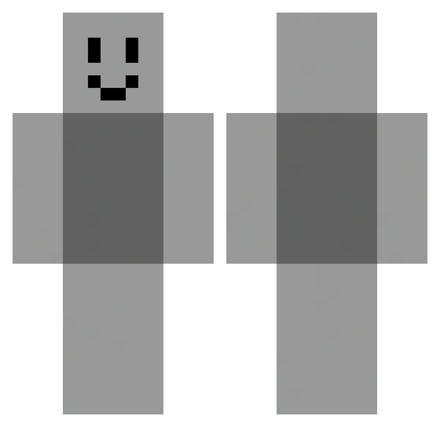 MonsterDiddy Minecraft skin, front and back view