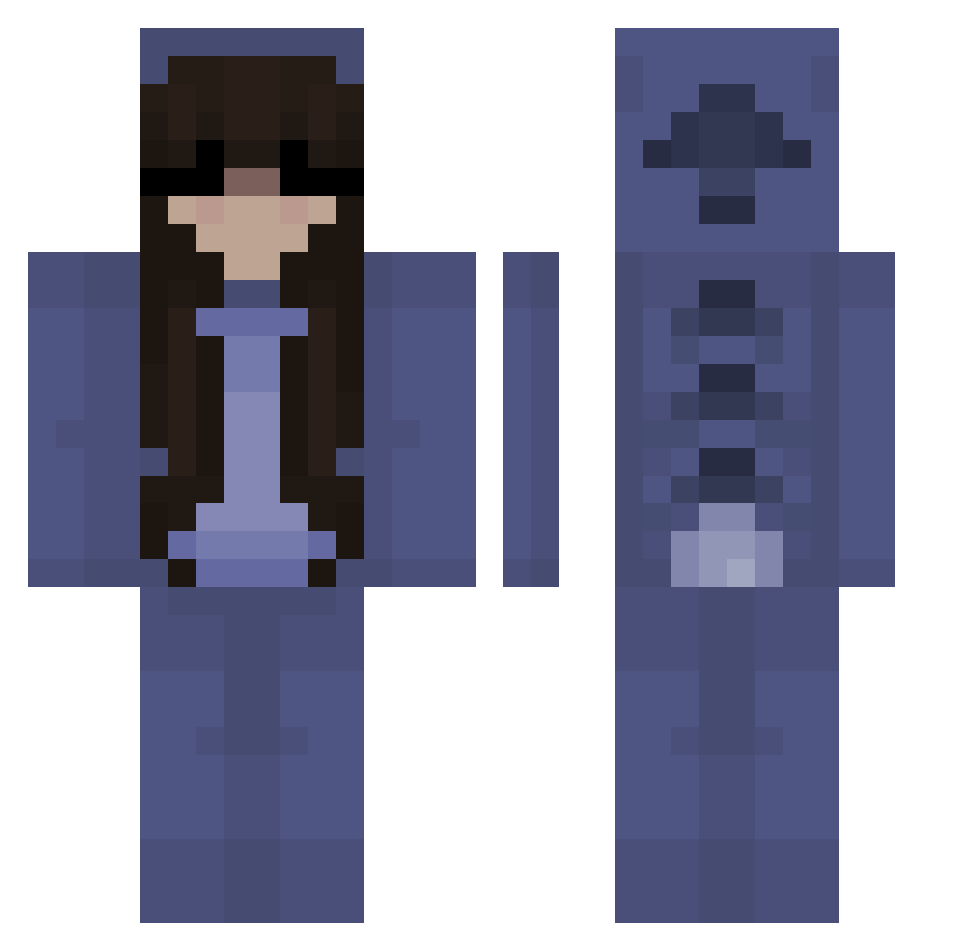 JuodasBebras Minecraft skin, front and back view