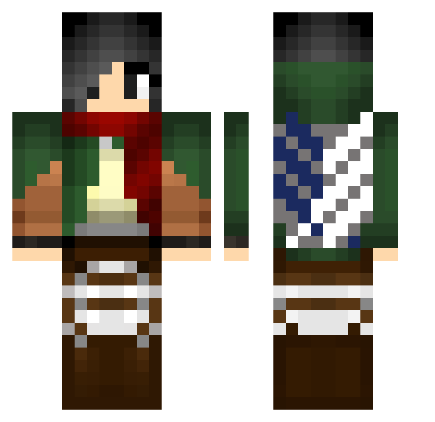 AstroSpleen Minecraft skin, front and back view