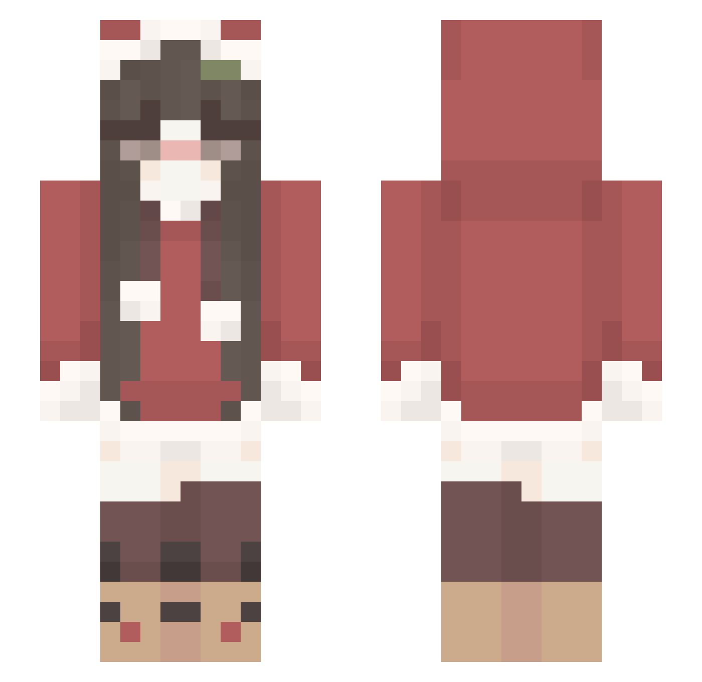 Speedsolving Minecraft skin, front and back view