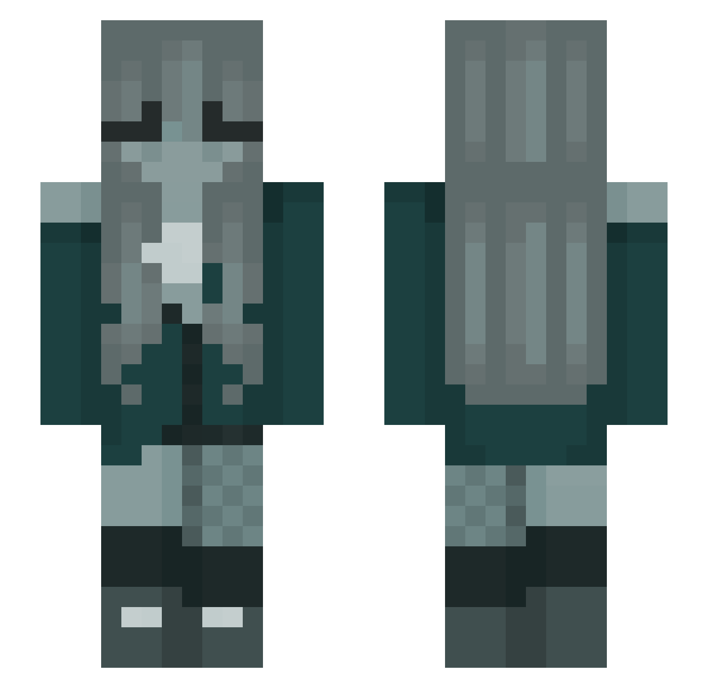 kolps Minecraft skin, front and back view