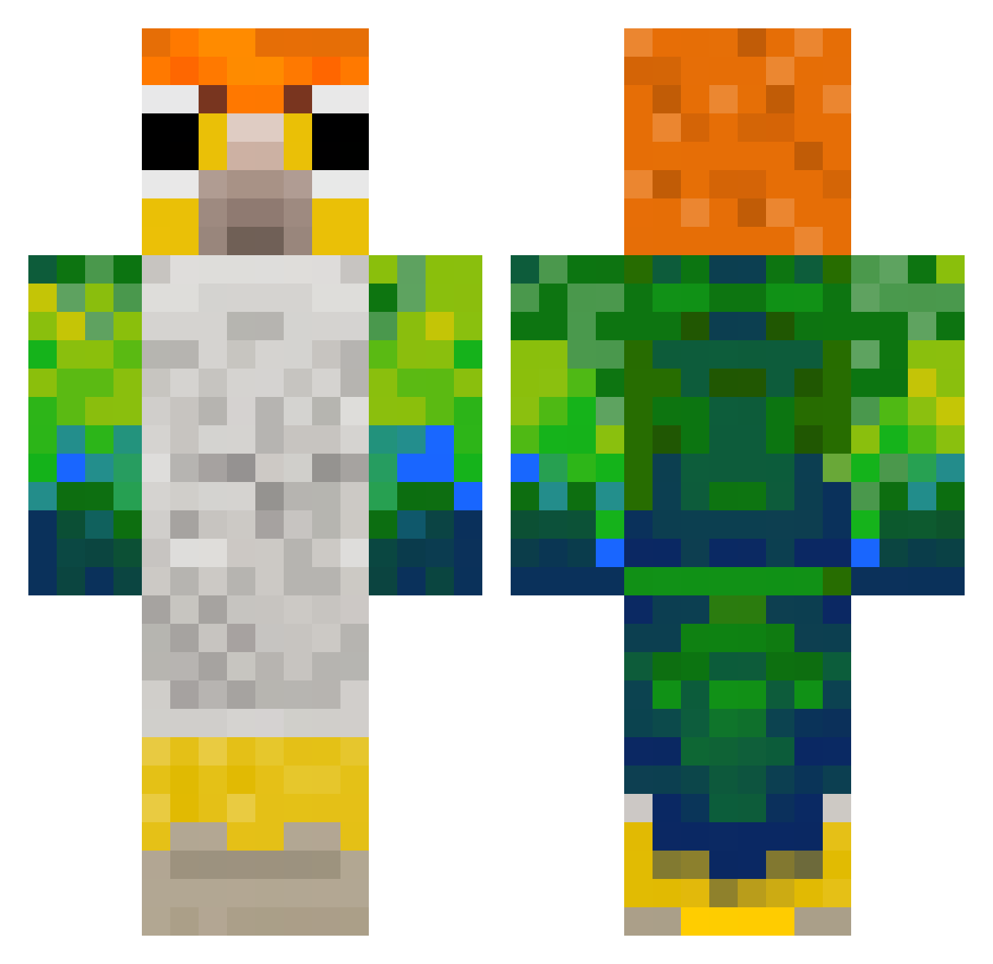 commetteri Minecraft skin, front and back view