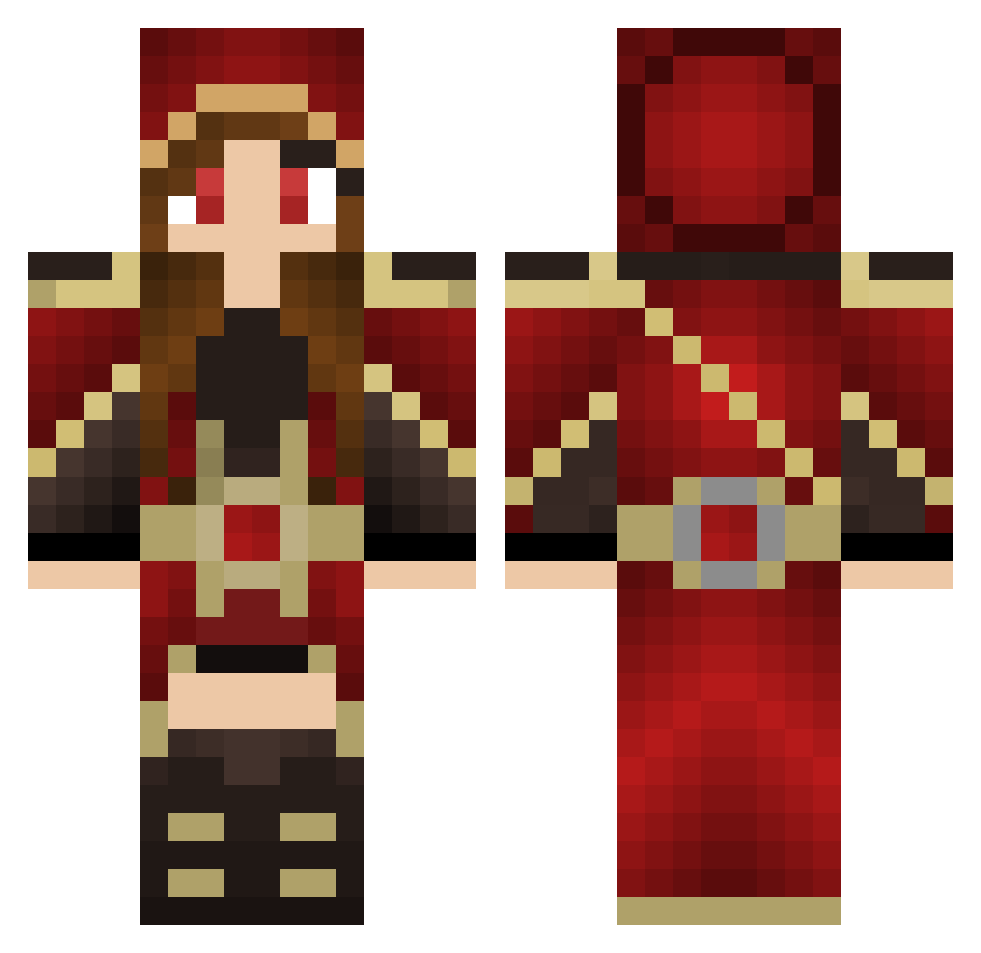 Rachouuuuuu Minecraft skin, front and back view