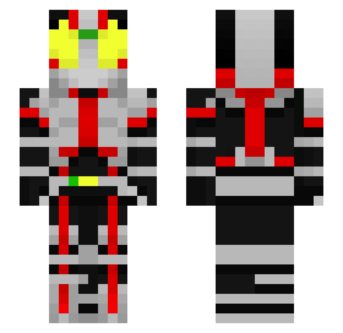 NIZI_goBlin Minecraft skin, front and back view
