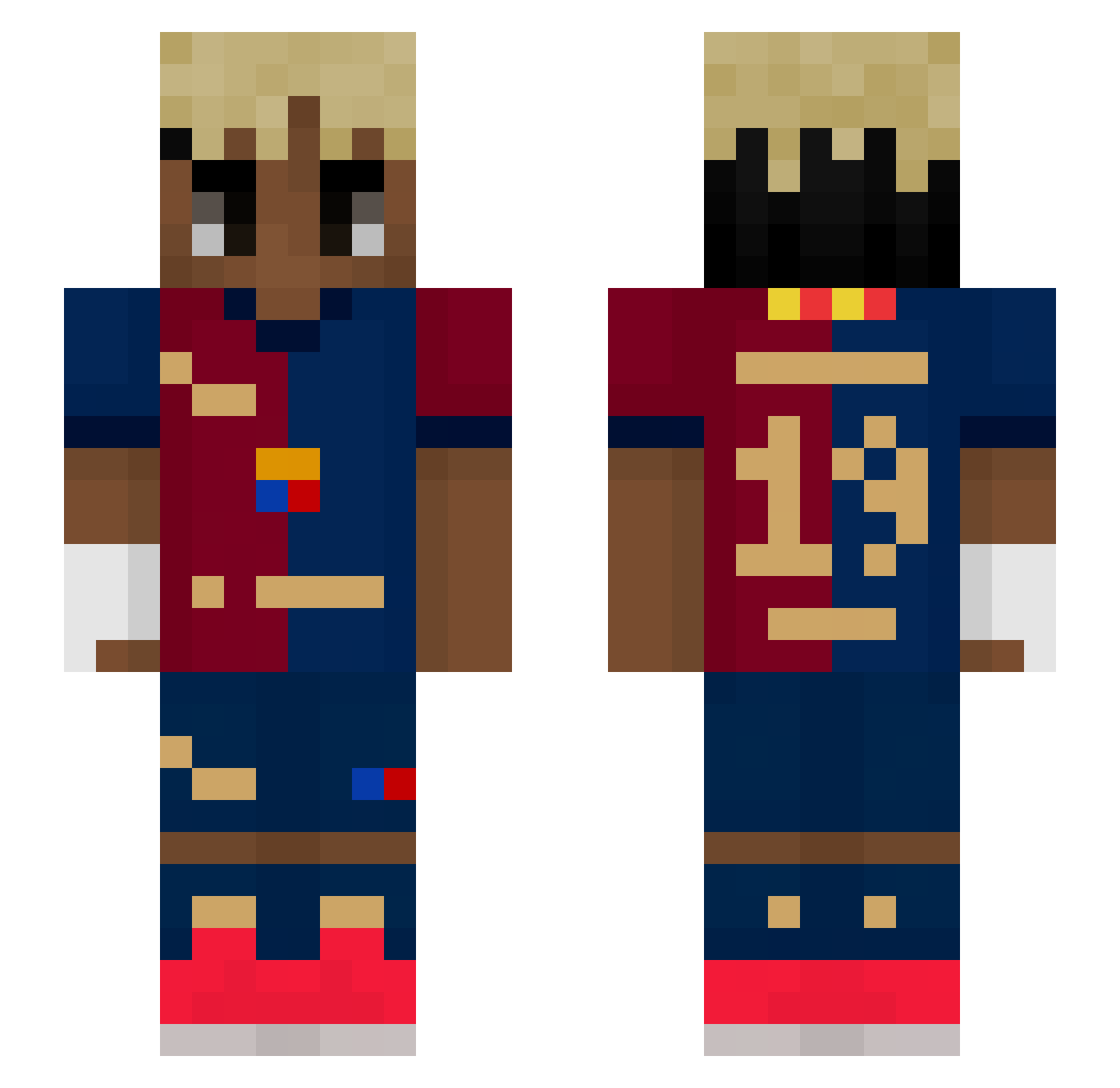 Loreaxx_YT Minecraft skin, front and back view