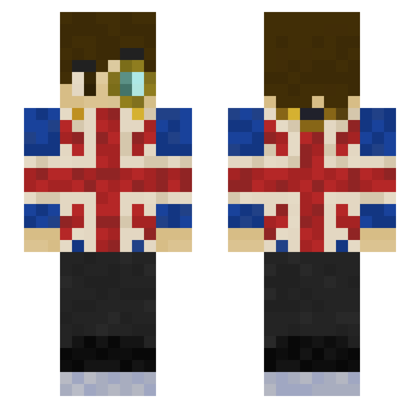 SirBeany8 Minecraft skin, front and back view