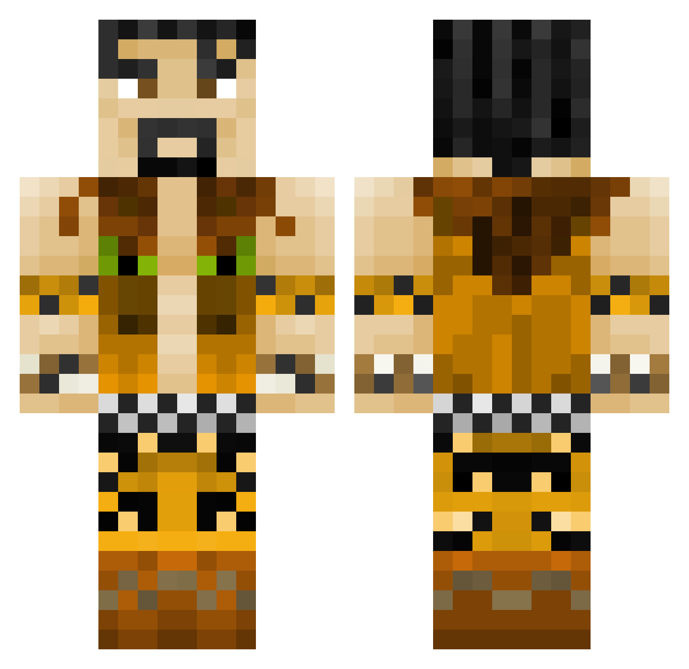 Teammates Minecraft skin, front and back view