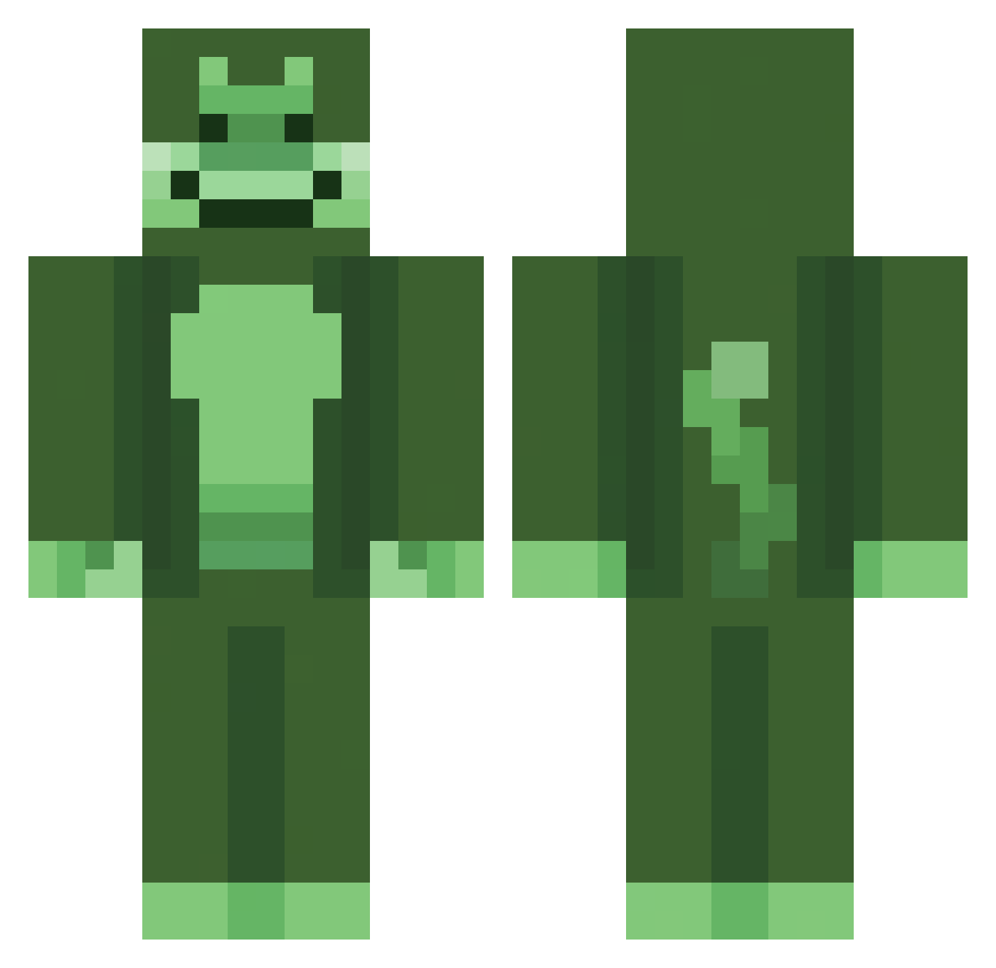 R_OVER Minecraft skin, front and back view