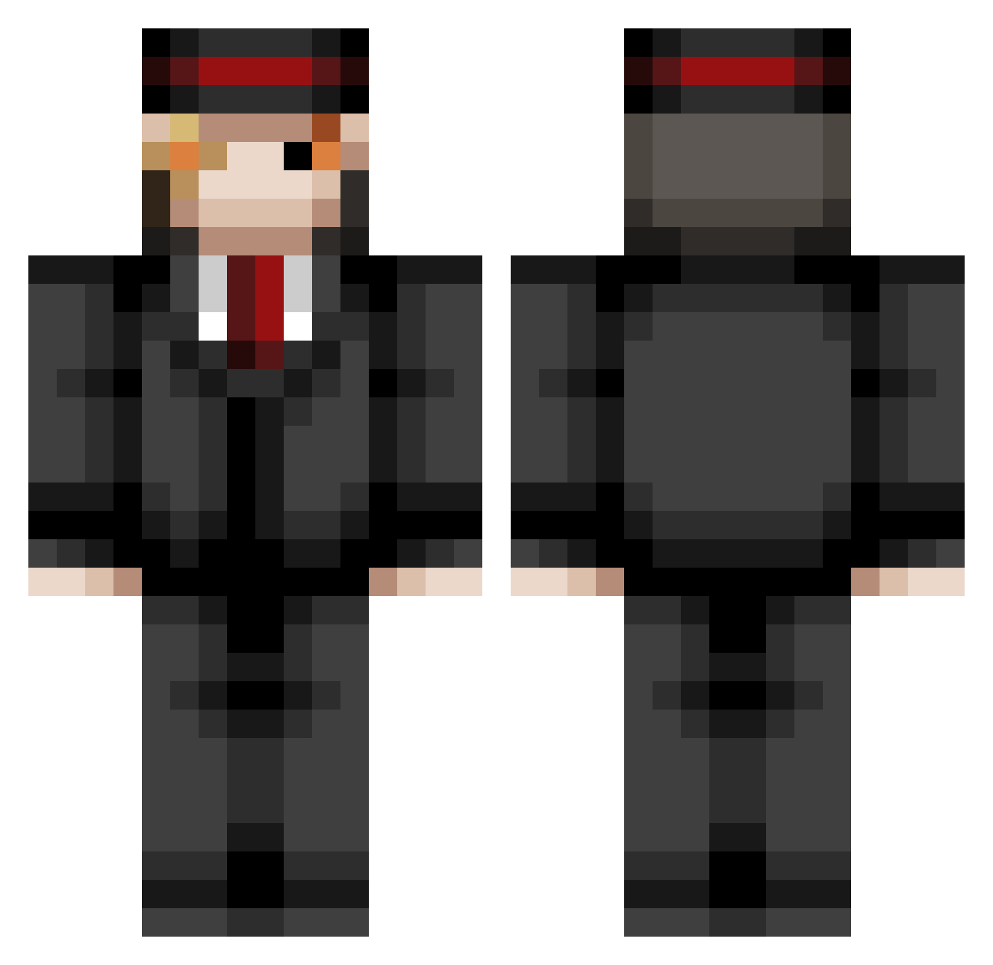Baer448 Minecraft skin, front and back view