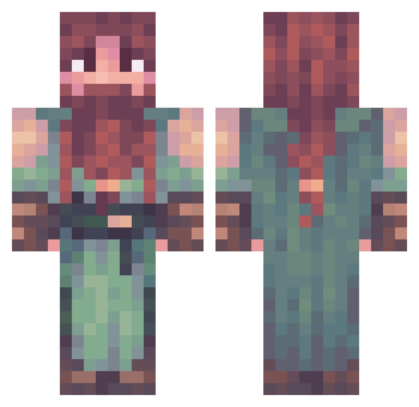 Seanofthedead0 Minecraft skin, front and back view