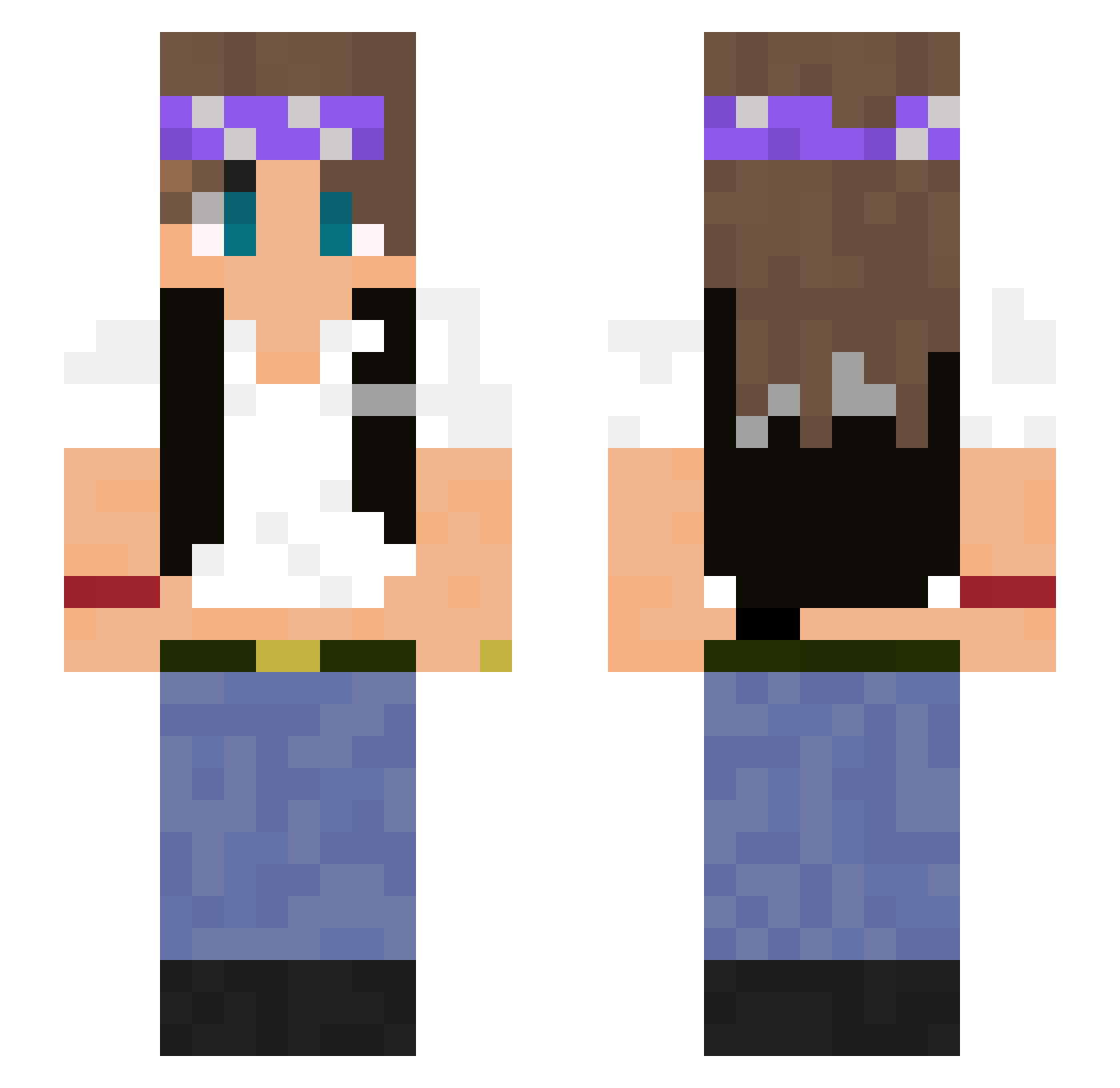 Blogorn Minecraft skin, front and back view