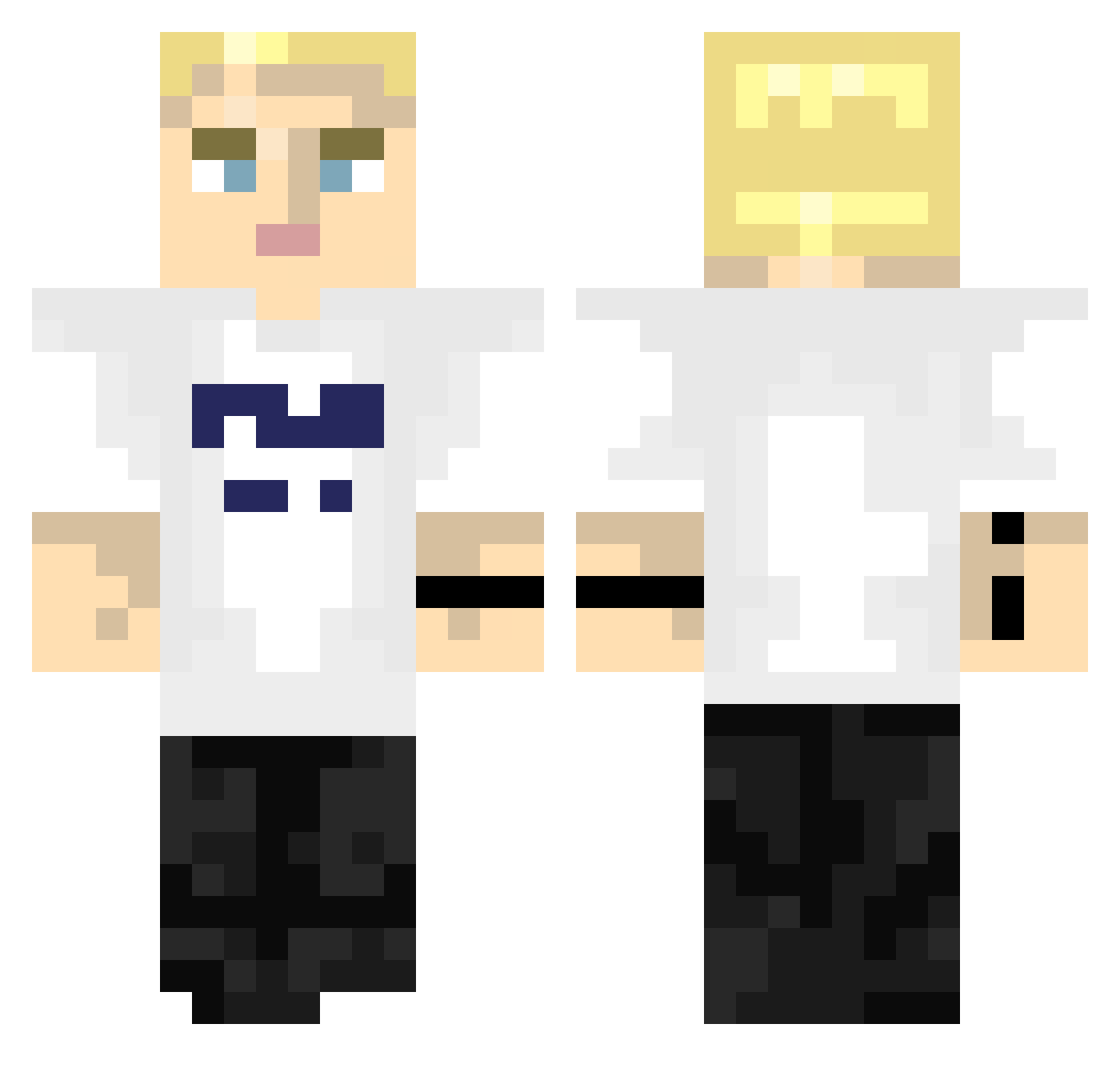 Moriarty12 Minecraft skin, front and back view