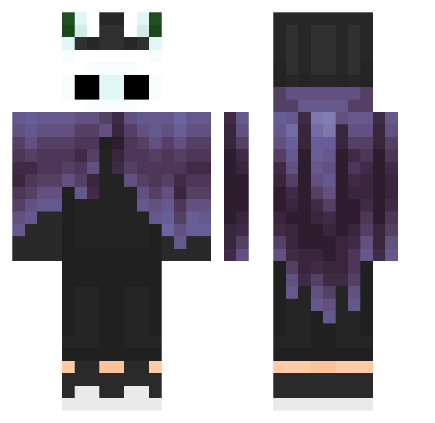 Wichido Minecraft skin, front and back view