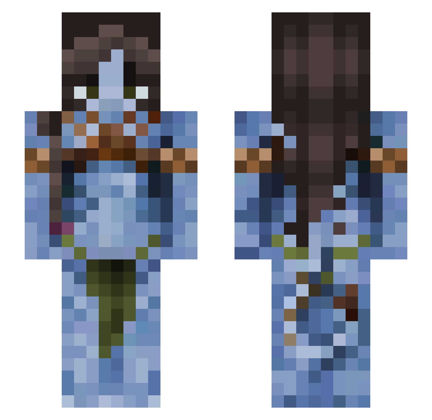 AnneOfTheDawn Minecraft skin, front and back view
