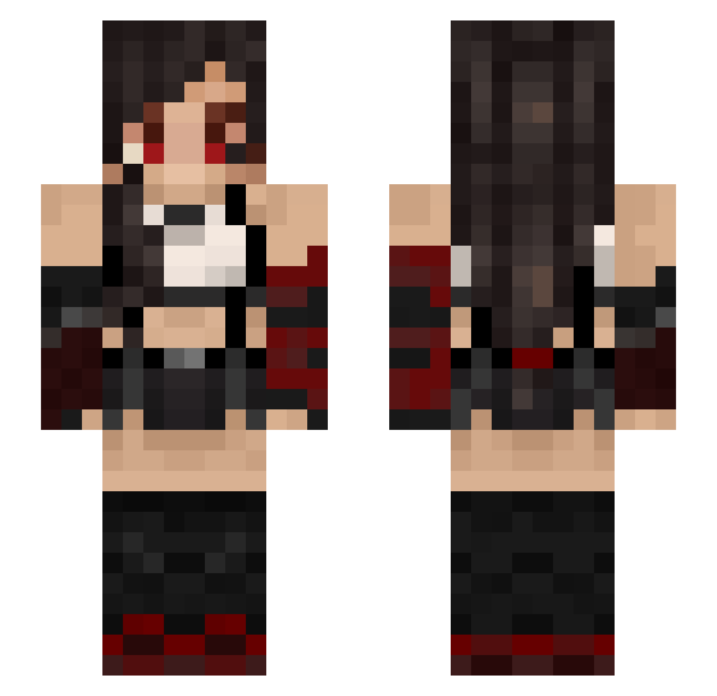 FinnaLeaf Minecraft skin, front and back view