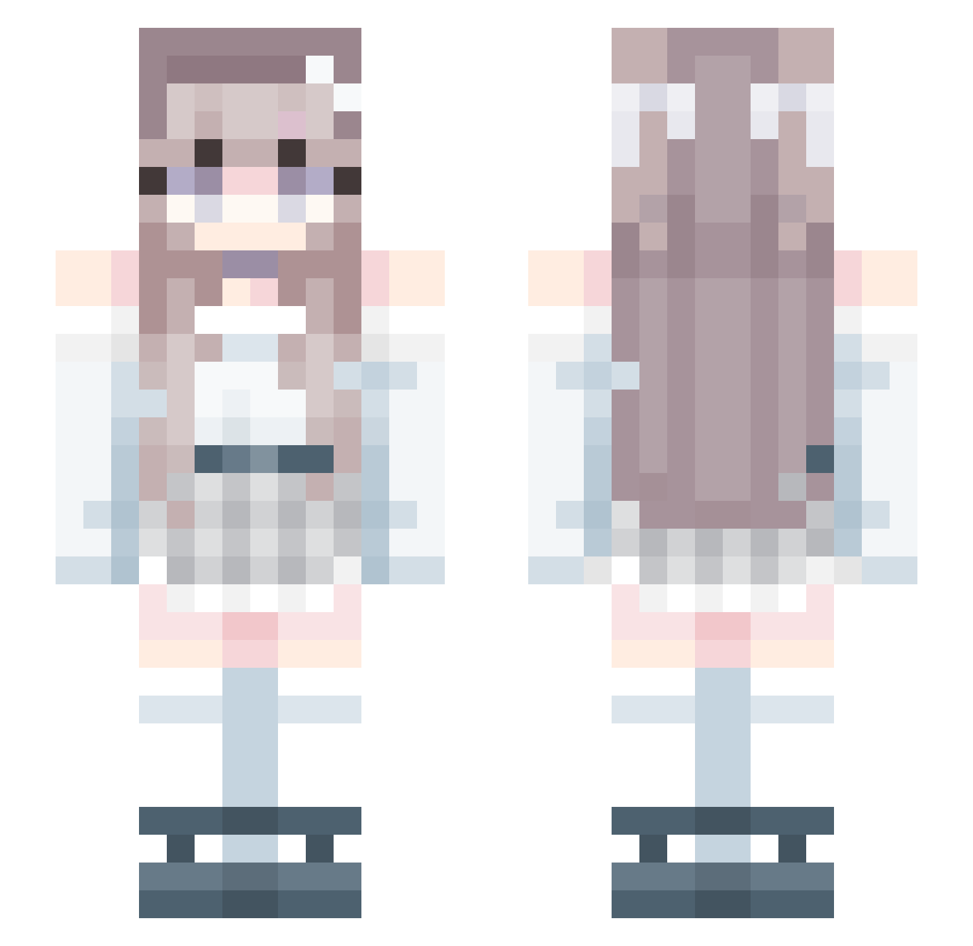 White_Brandu Minecraft skin, front and back view