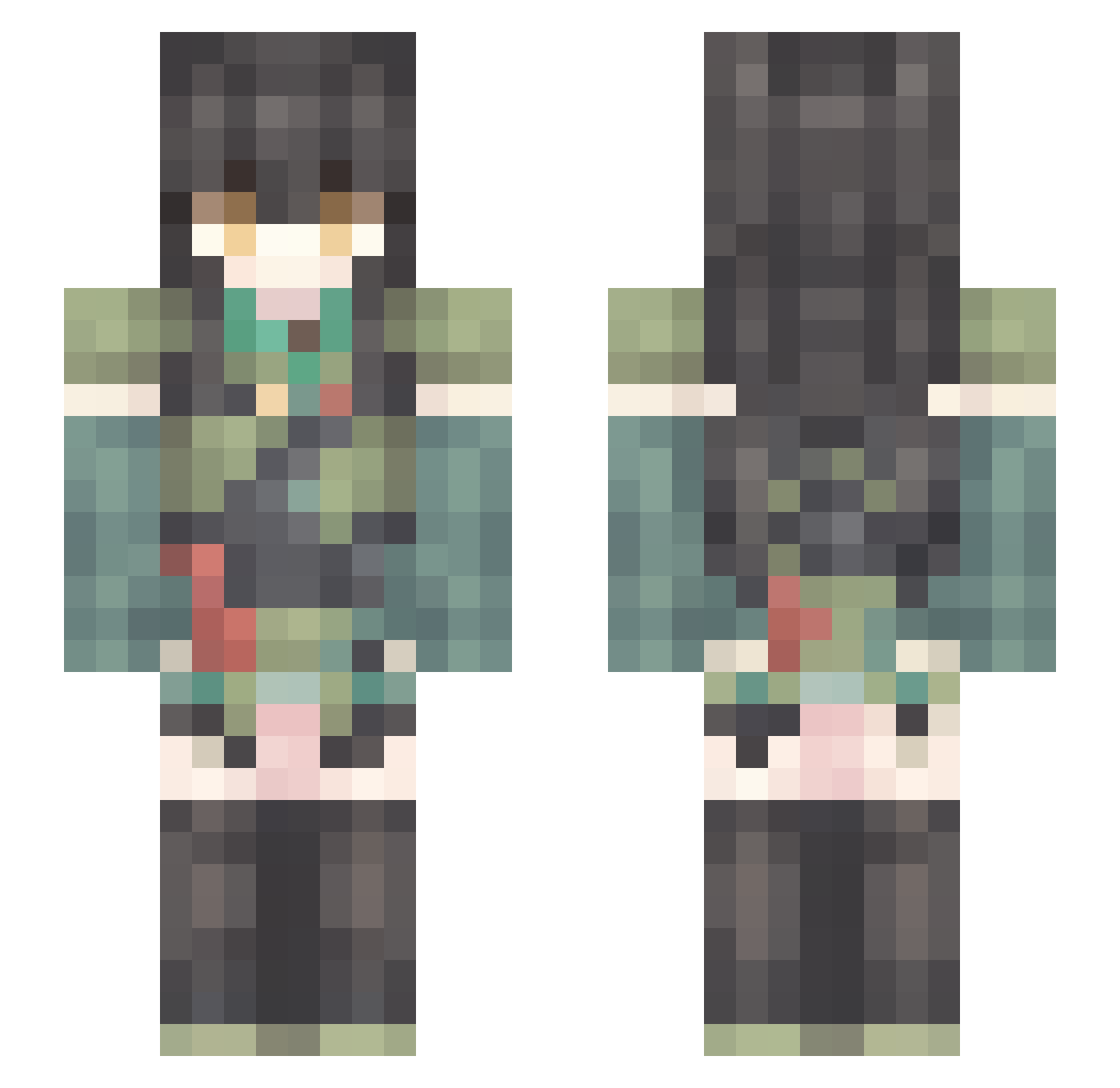 VitarminC Minecraft skin, front and back view