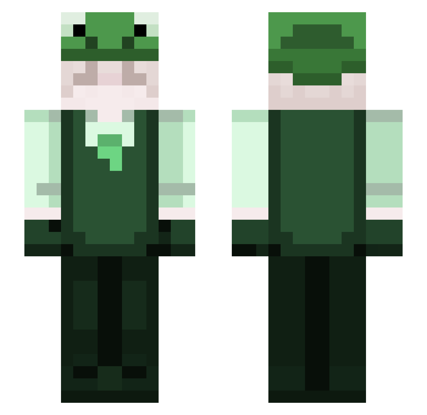 Rexpire Minecraft skin, front and back view