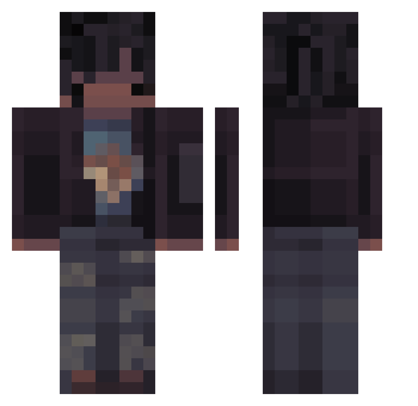 dreondrezxcv Minecraft skin, front and back view
