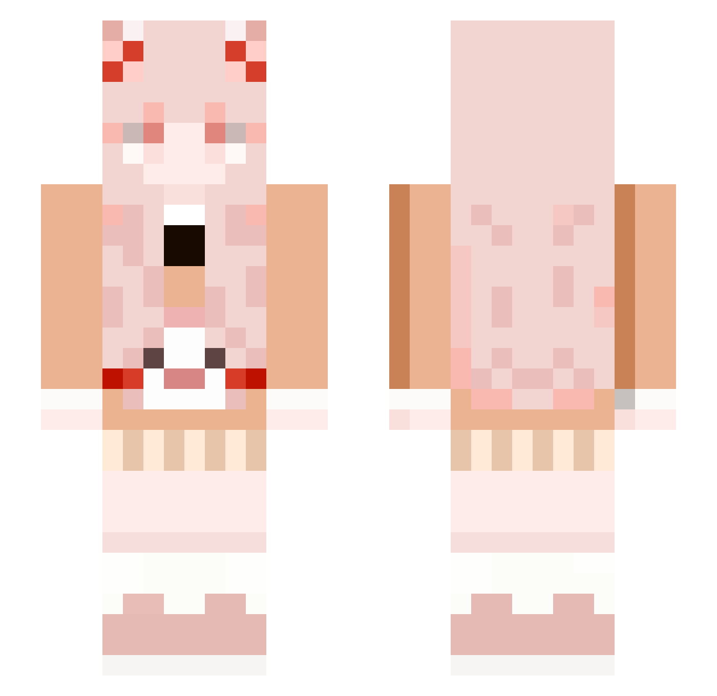 snsda Minecraft skin, front and back view