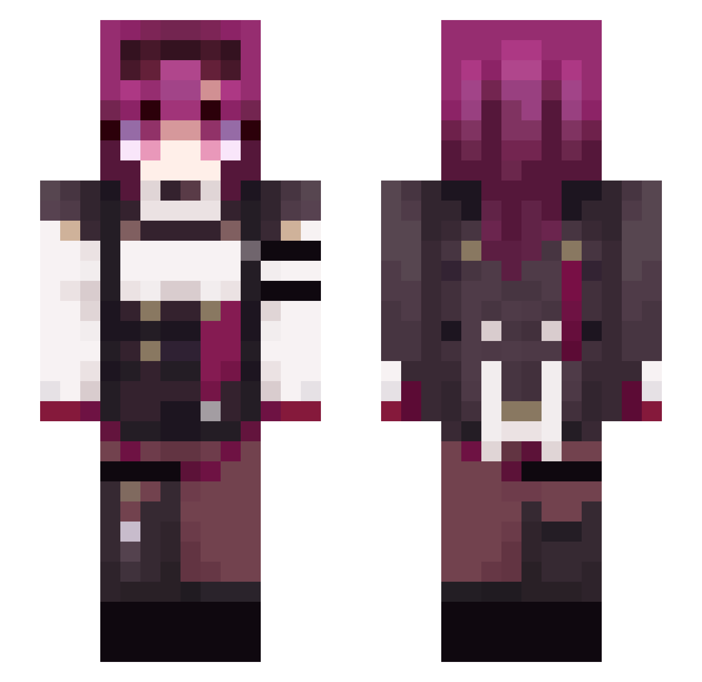 ethnen Minecraft skin, front and back view