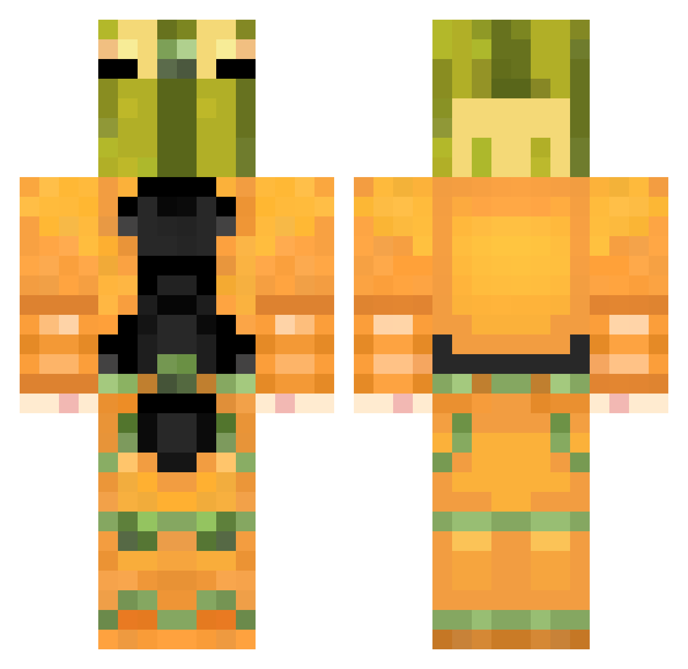 TheMoodyOldMan Minecraft skin, front and back view