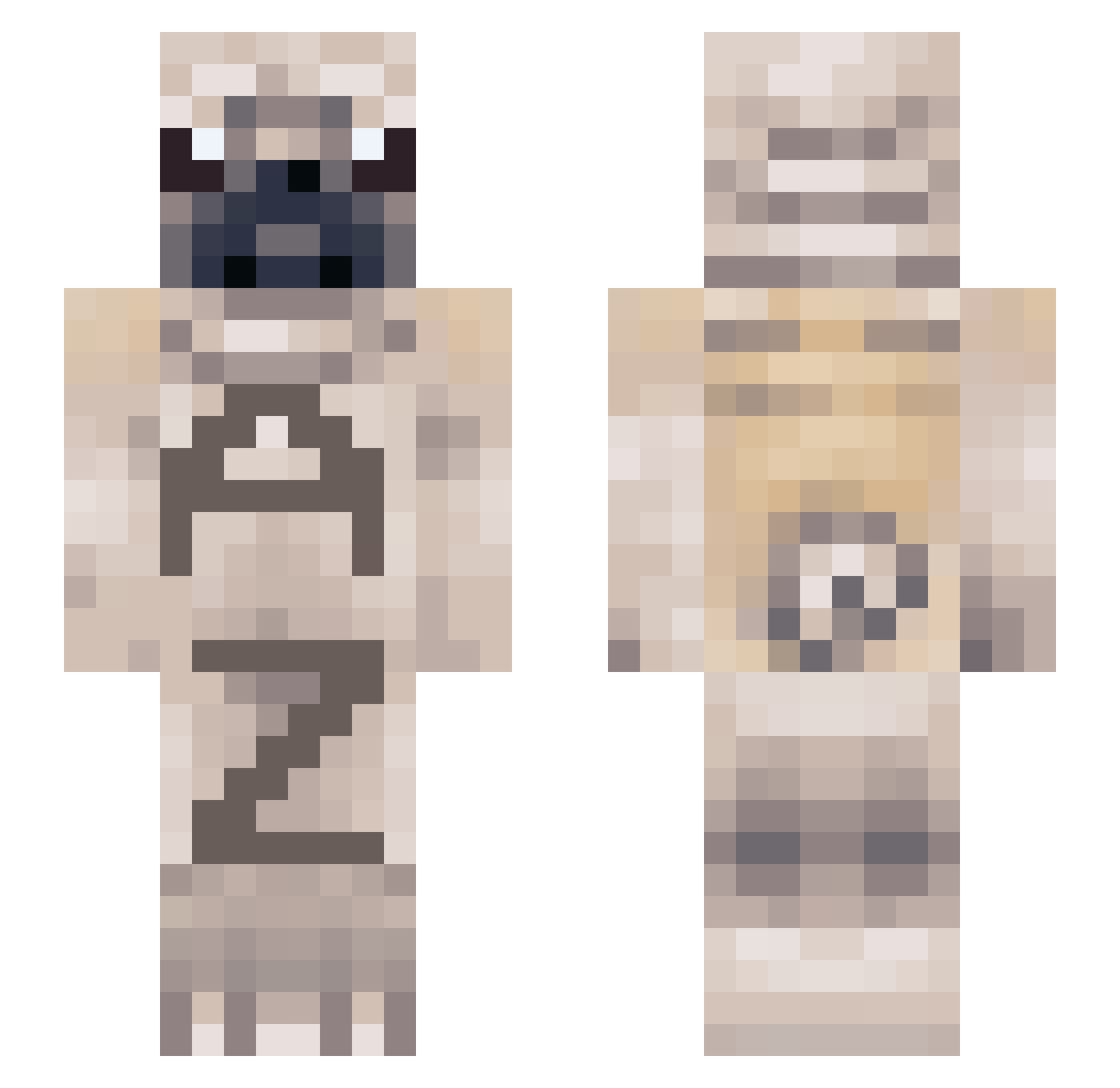 StoopidLia Minecraft skin, front and back view