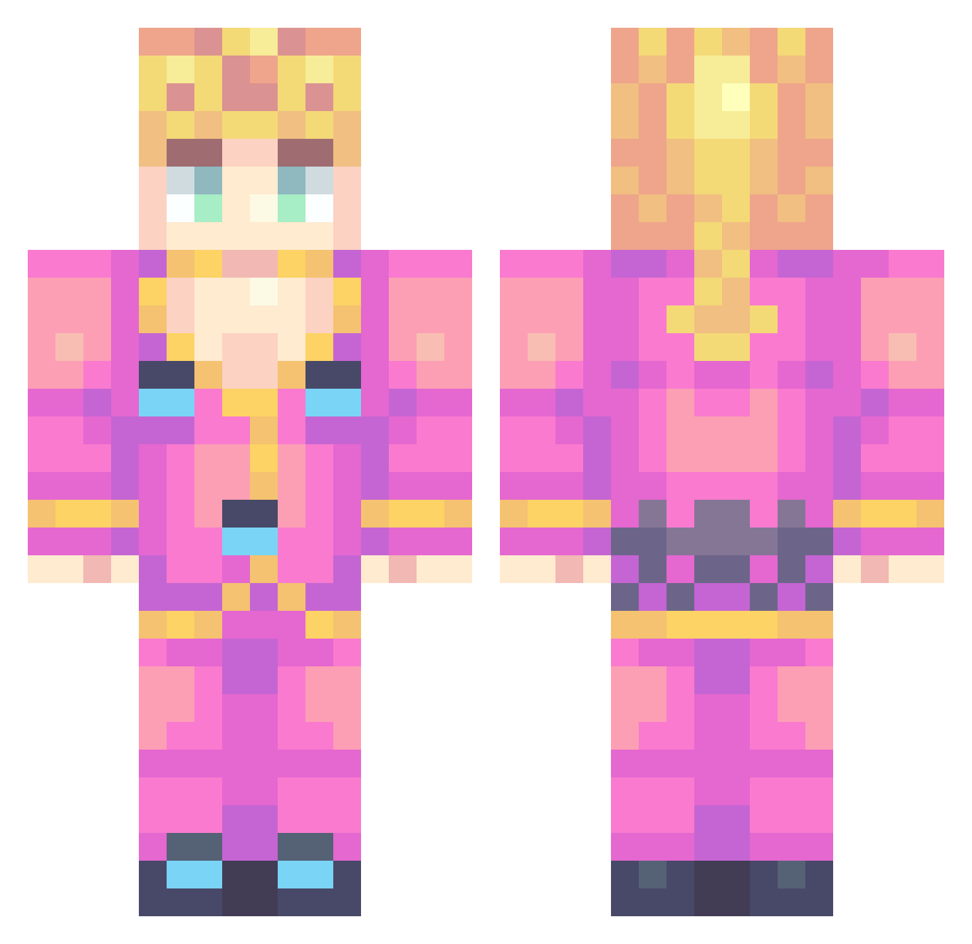 Zanderzman Minecraft skin, front and back view