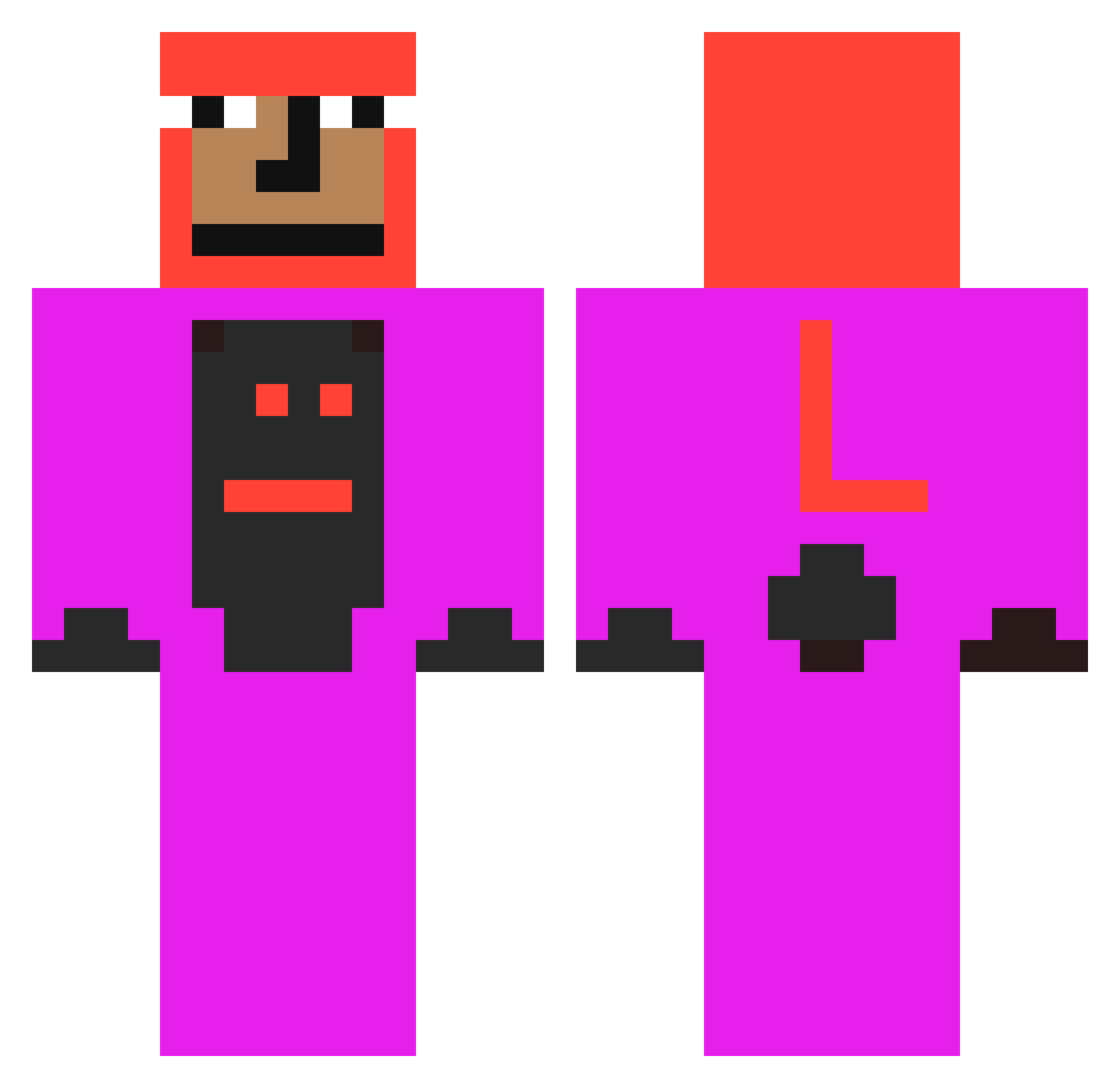 lk415 Minecraft skin, front and back view
