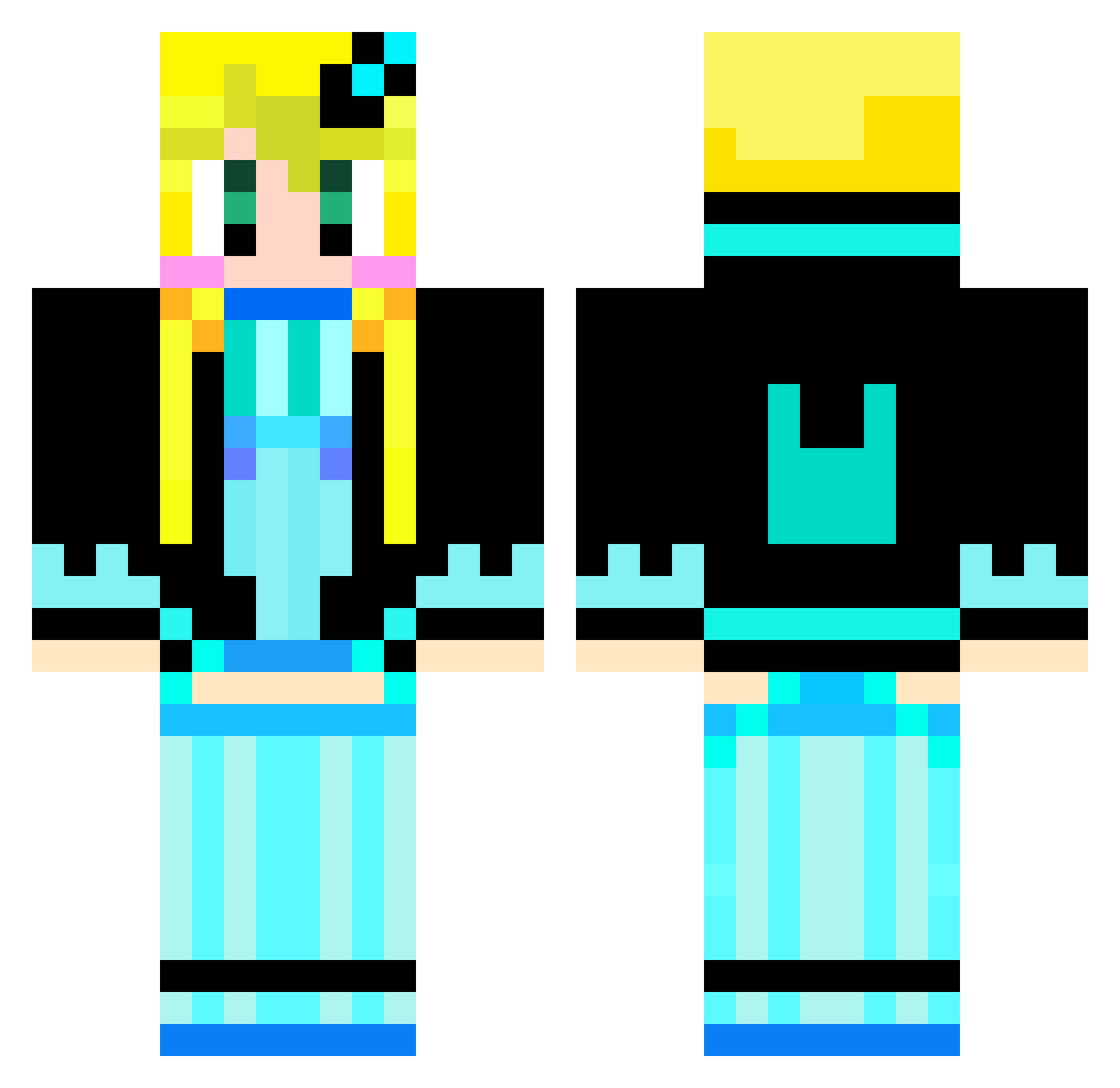 Babara Minecraft skin, front and back view