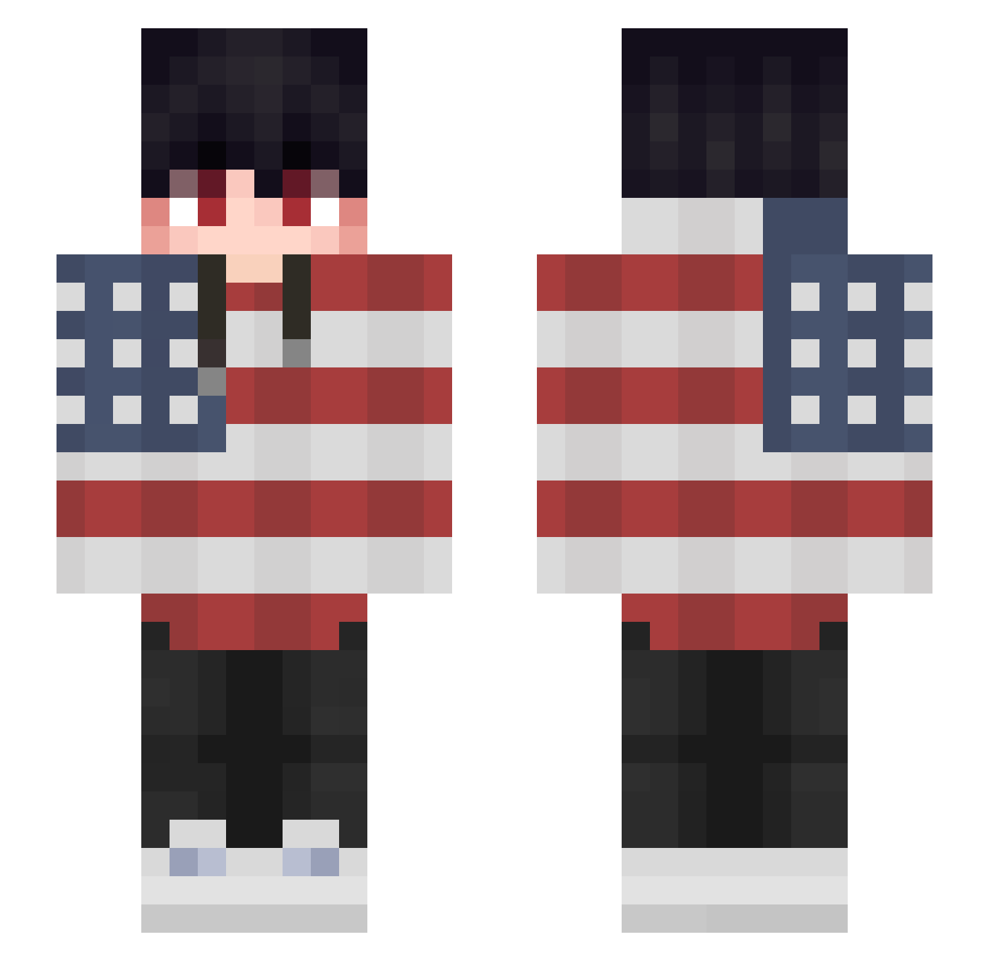 _milutom_ Minecraft skin, front and back view