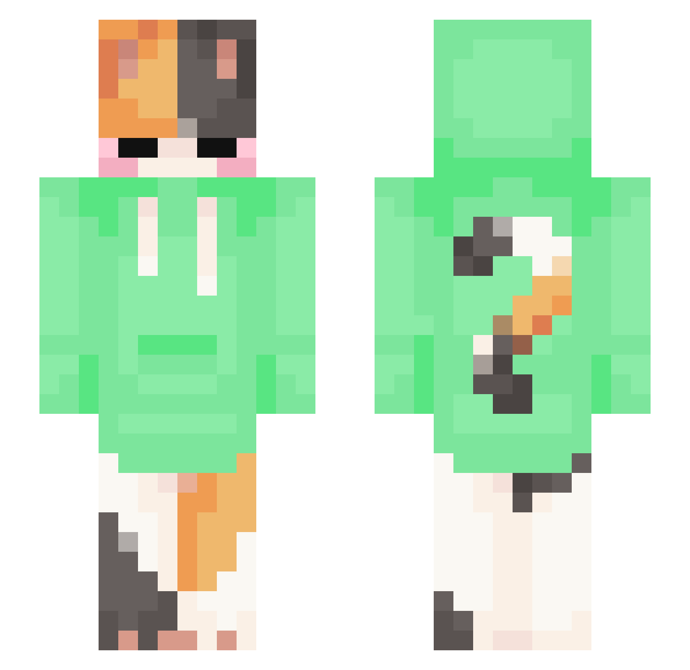 VersVice Minecraft skin, front and back view