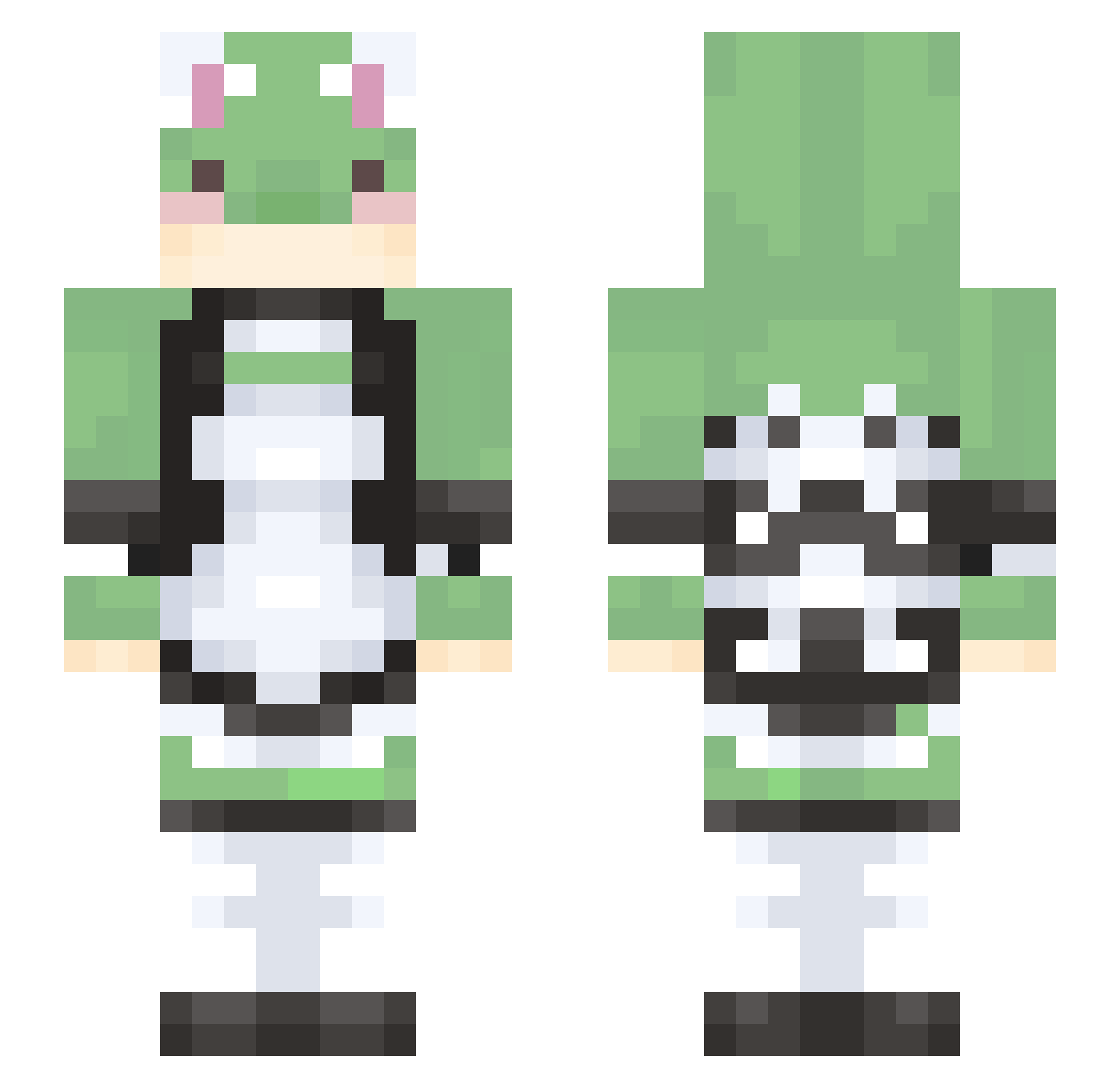PLZ2023 Minecraft skin, front and back view