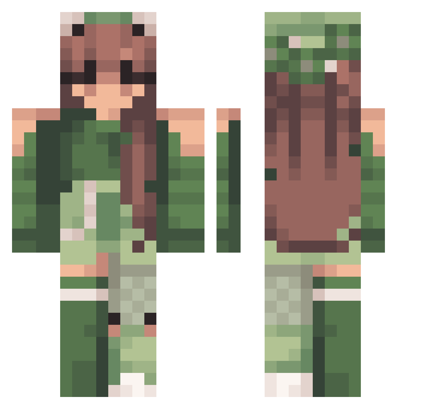 ElisaMoi Minecraft skin, front and back view