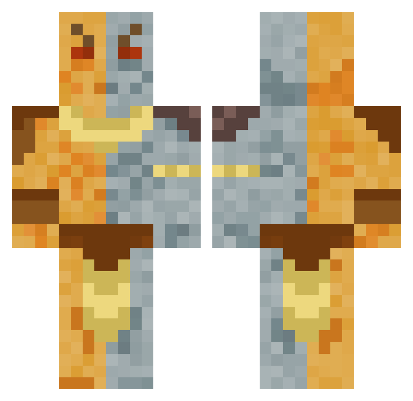 Moriyahe Minecraft skin, front and back view