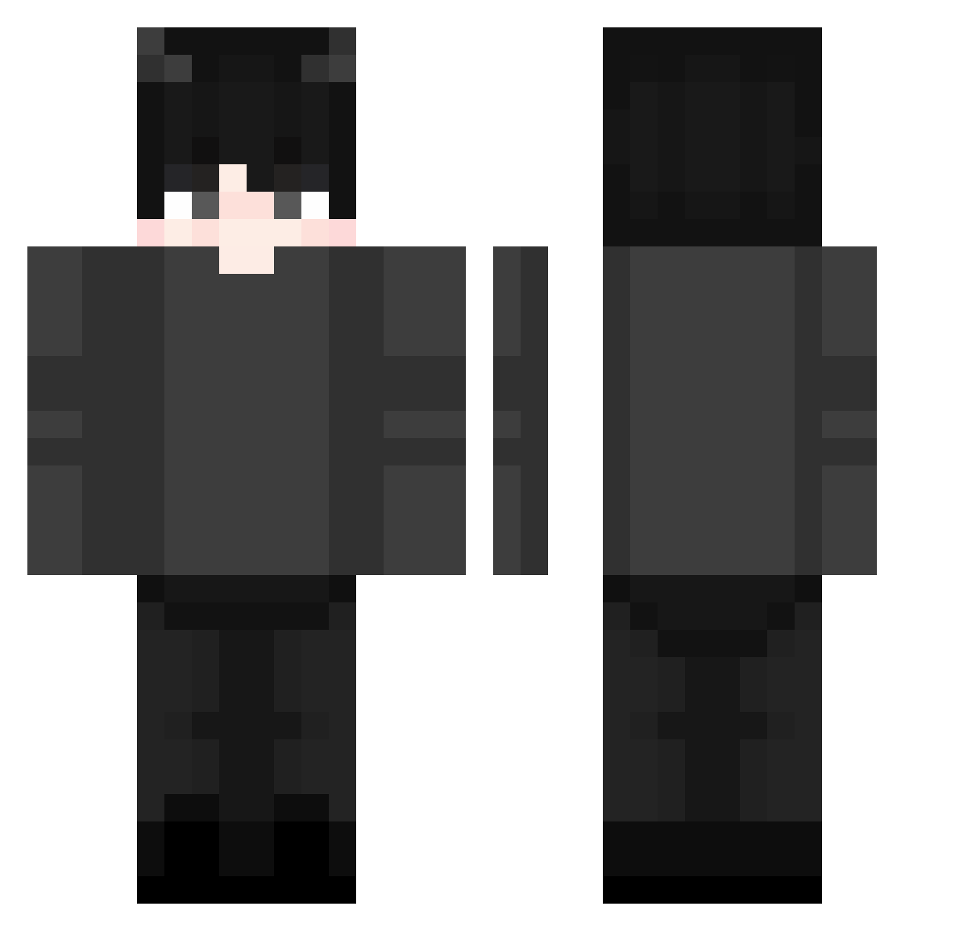 OptinexHD Minecraft skin, front and back view
