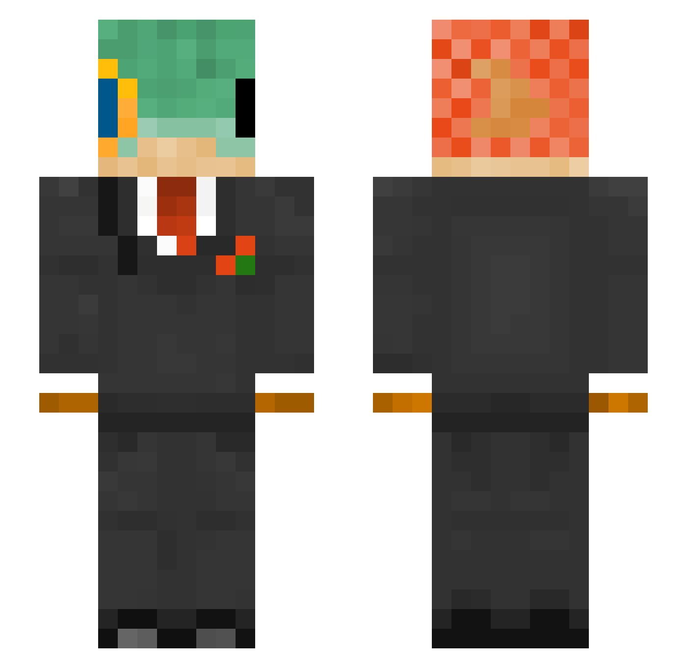 Dyno2999 Minecraft skin, front and back view