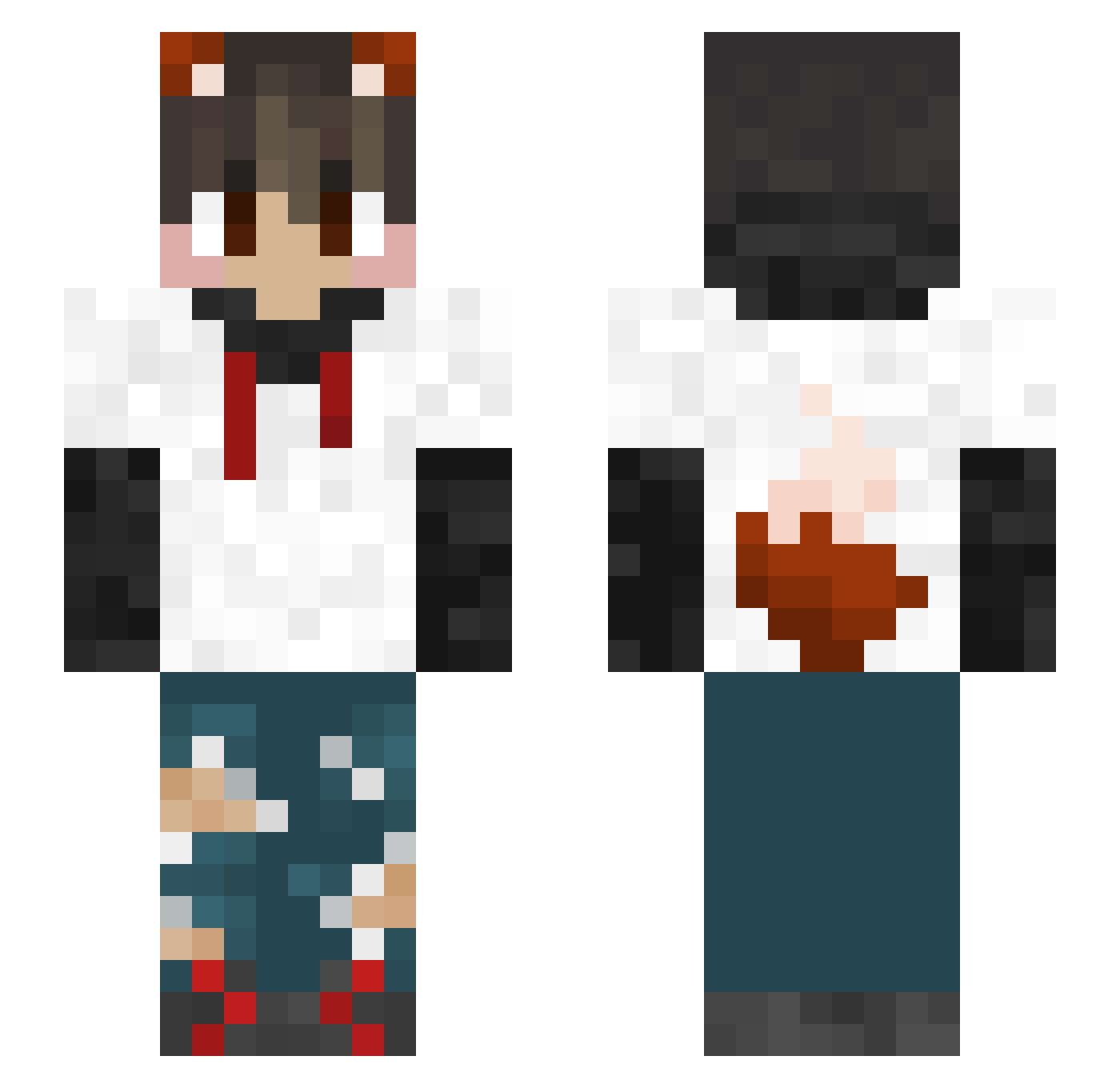 Electrifier Minecraft skin, front and back view